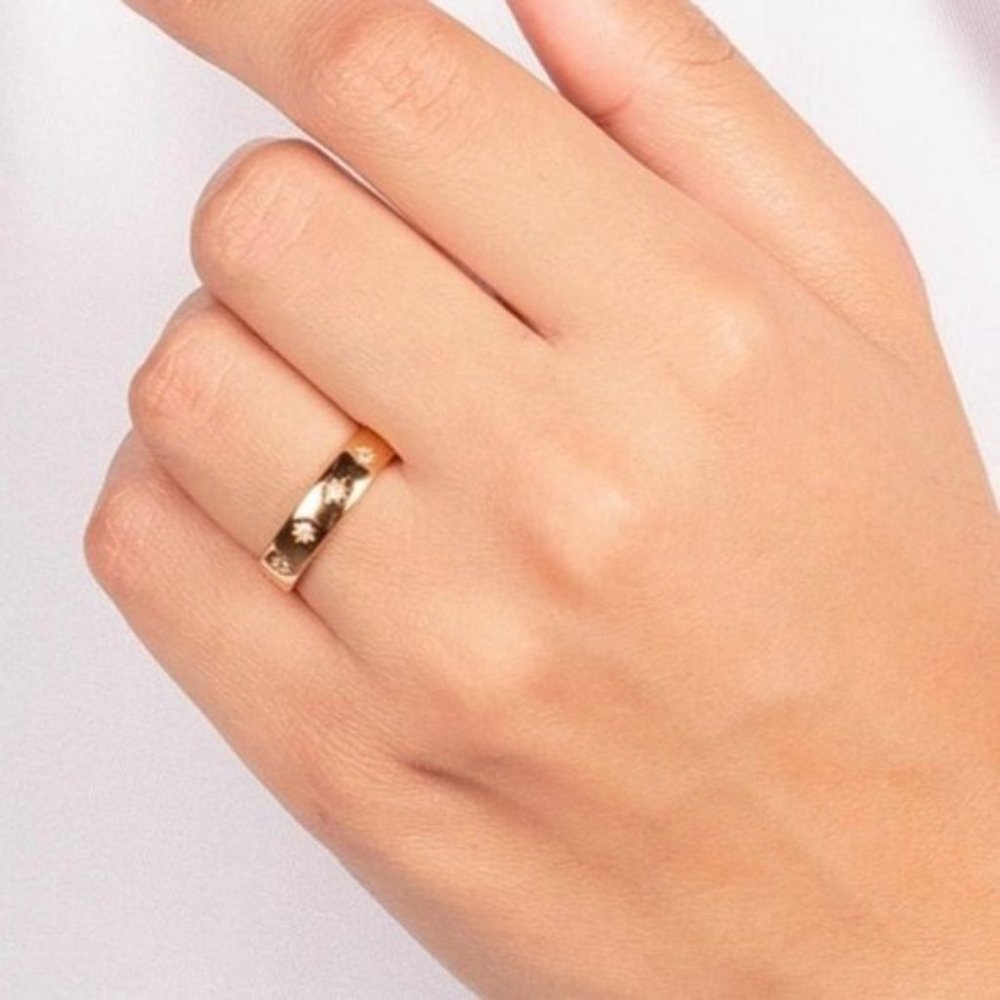 Ring Star Ring Gold Waterproof Ring Celestial Gold Ring Cosmic Ring BEAUTIFUL - Picture 8 of 8